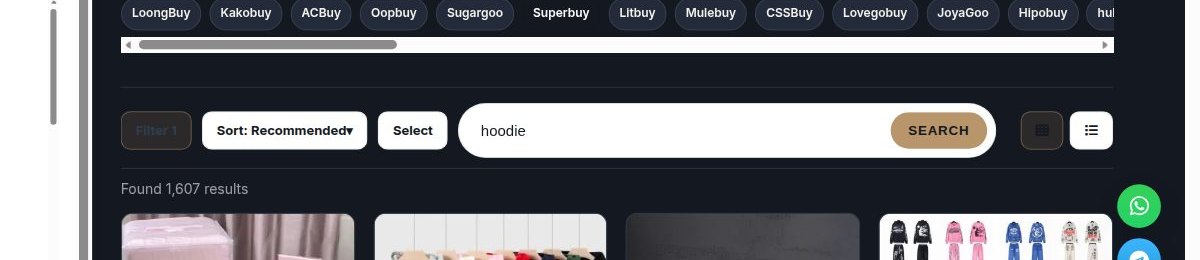 Ricerca hoodie nel catalogo Superbuy su w2clinks